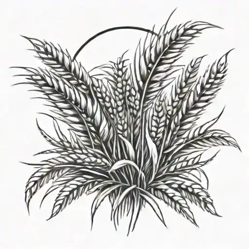 field of wheat and barley  tattoo design idea