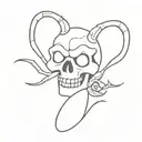 3 skuleton drunk joking tattoo design idea