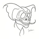 3 skuleton drunk joking tattoo design idea