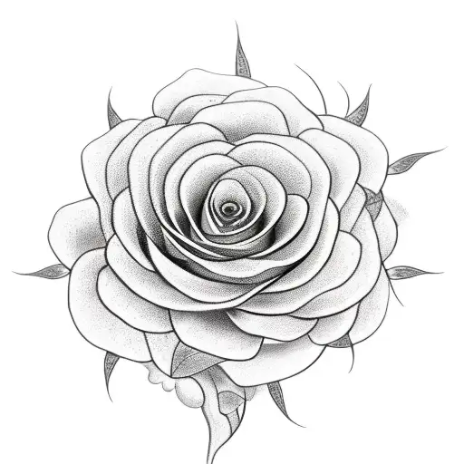 Black and white snakes wrapped around a red flower tattoo design idea