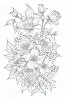 "may march September birth flower bouquet" tattoo design idea