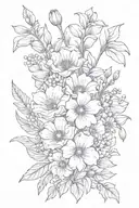 "may march September birth flower bouquet" tattoo design idea