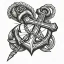 anchor and cross  tattoo design idea