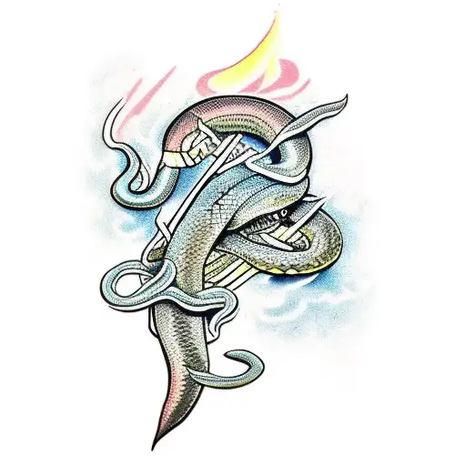 serpiente y espada tattoo design idea