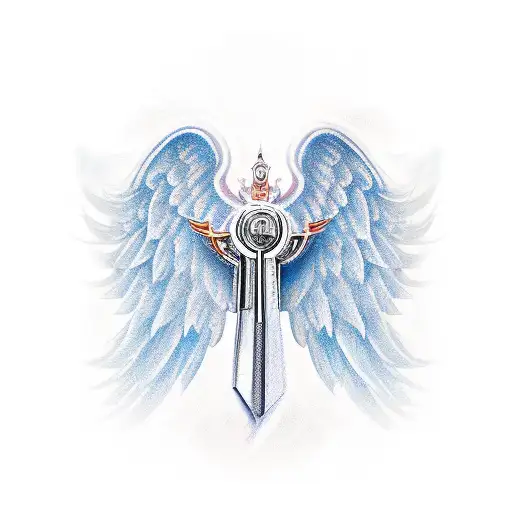 guardian angel wing tattoo design idea