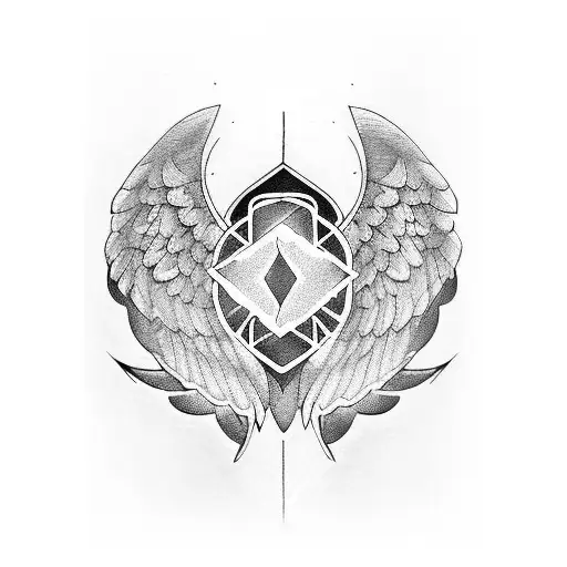 guardian angel wing tattoo design idea