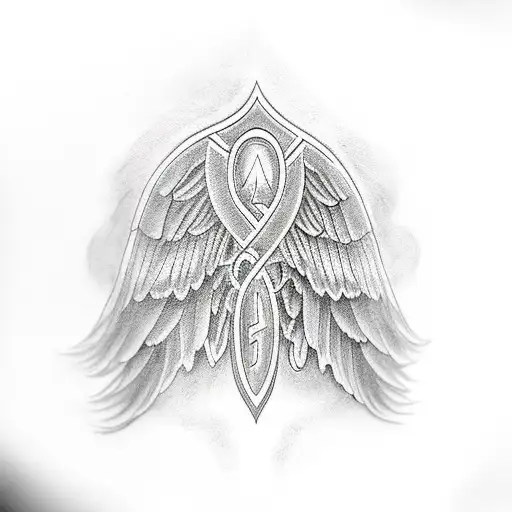 guardian angel wing tattoo design idea