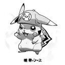 use pikachu as model and then add elements of naruto and one piece tattoo design idea