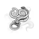 black and white snake tattoo design idea