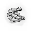 black and white snake tattoo design idea