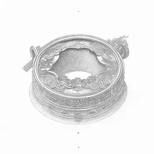 Chinese temple belt tattoo design idea