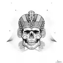 skull pharaoh tattoo design idea