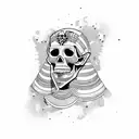 skull pharaoh tattoo design idea