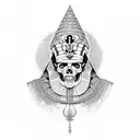 skull pharaoh tattoo design idea