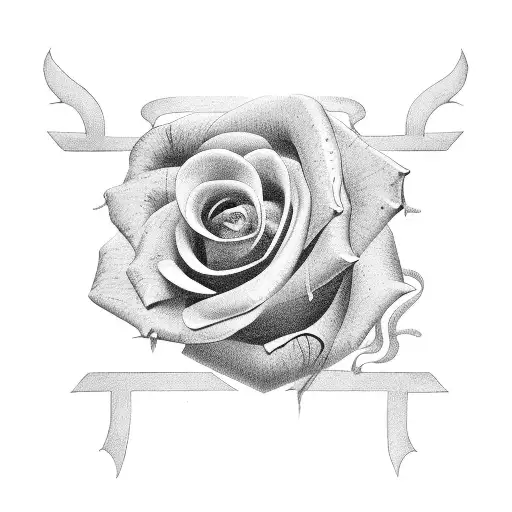 roman numeral birthdate with rose  tattoo design idea