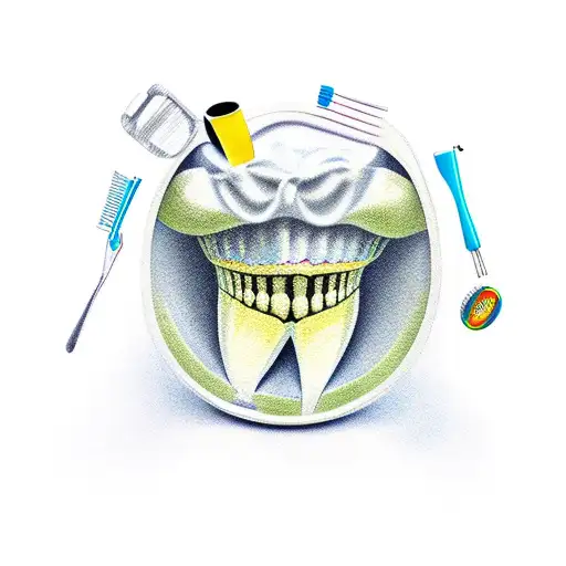  dentist dad tattoo design idea
