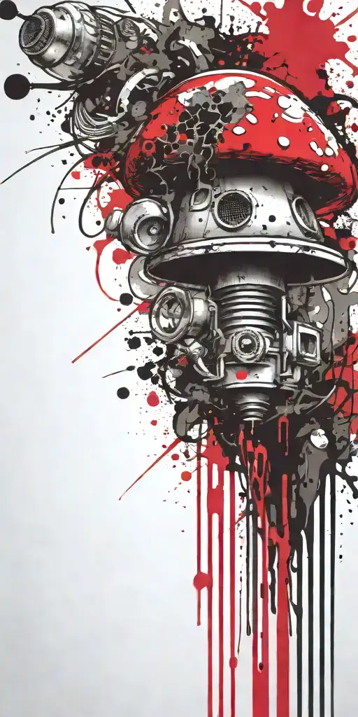 inconspicuous hippy shroom grenade mixed together tattoo design idea