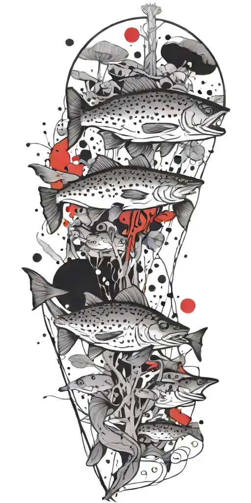 yelawollf catfish Billy  mushroom bomb tattoo design idea