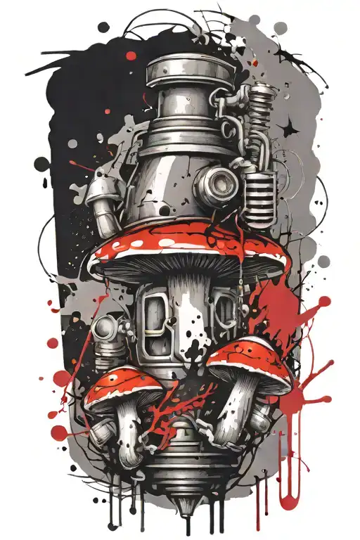 gangster mushroom grenade mixed together tattoo design idea