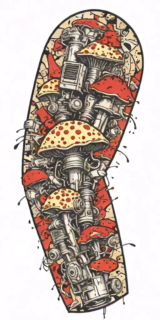 grenade mushroom explosive devices tattoo design idea