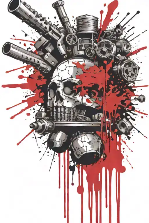 boomers grenade exploding inconspicuouslmushrooms tattoo design idea