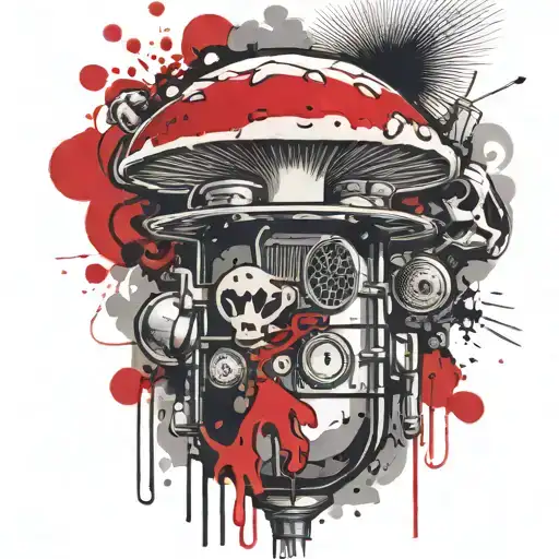  mushroom grenade mixed together symbolizing the client's tattoo design idea