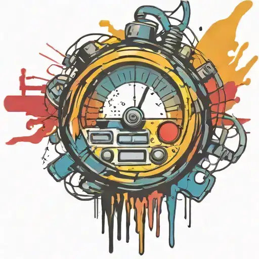  wired explosive device with wires and timer time running tattoo design idea