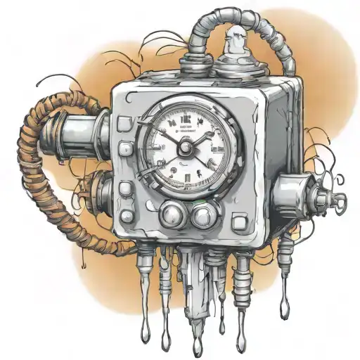  wired explosive bomb with wires and timer melting ice cube tattoo design idea