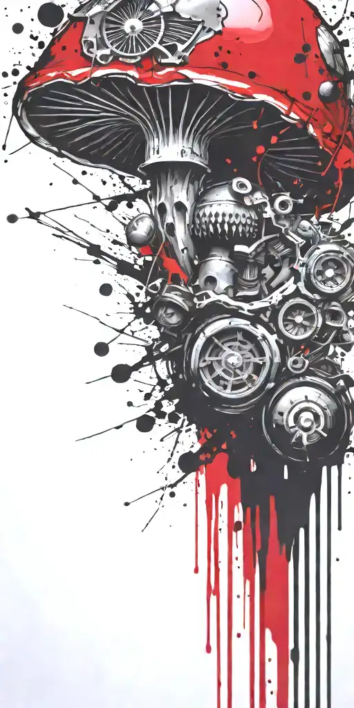 gangster shroom grenade tattoo design idea