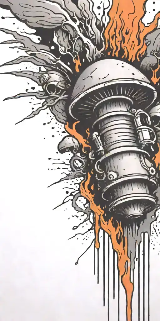 terrost ticking time bomb mushroom grenade  tattoo design idea