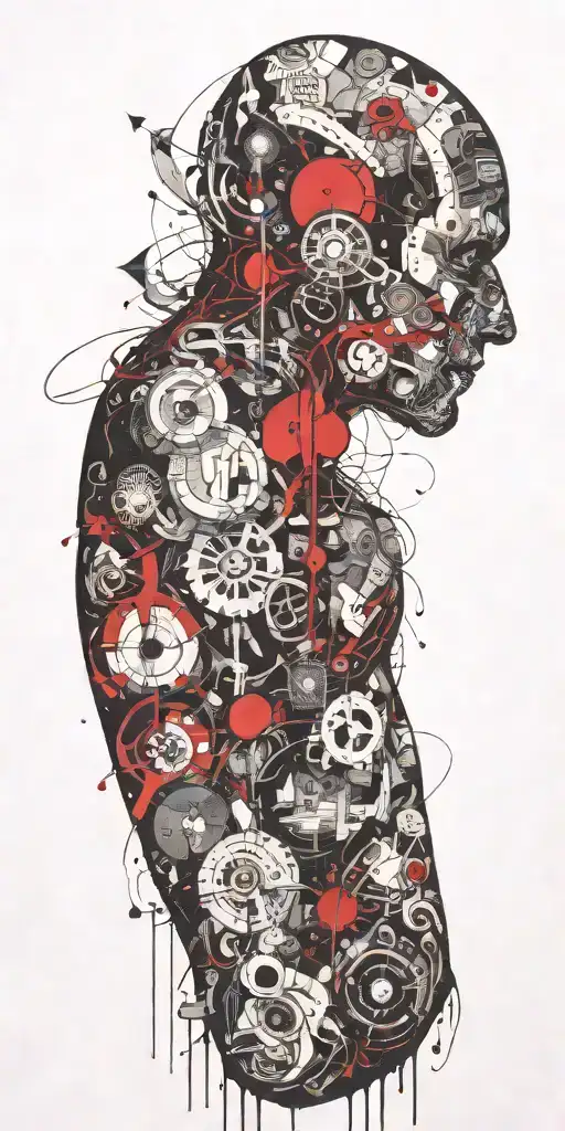 epic manic bipolar disco biscuit tattoo design idea