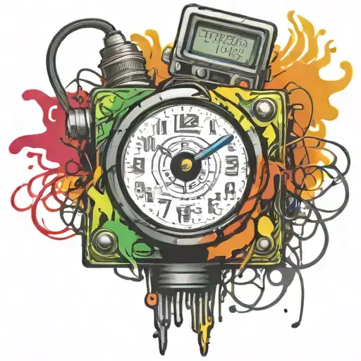  tnt c4 wired explosive device with wires and timer  tattoo design idea