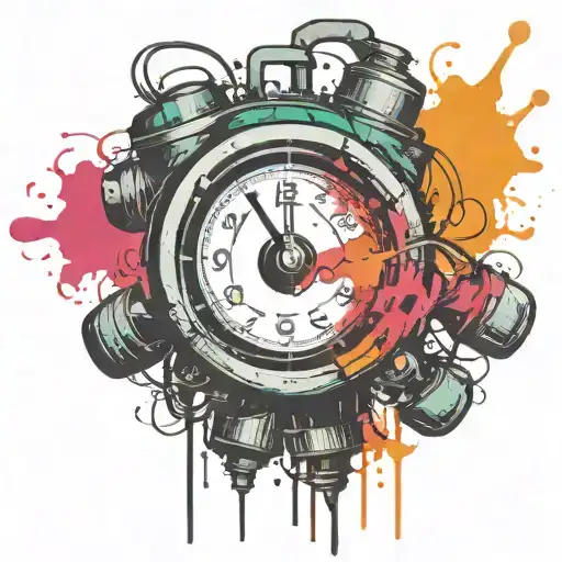  bomb with wires and timer  tattoo design idea