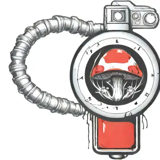 mushroom grenade wired futuristic explosive devices or bombs with timer tattoo design idea
