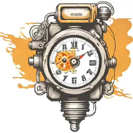  wired explosive device with wires and timer time running grenade tattoo design idea