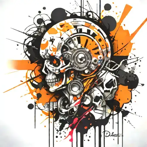 orange tattoo design idea