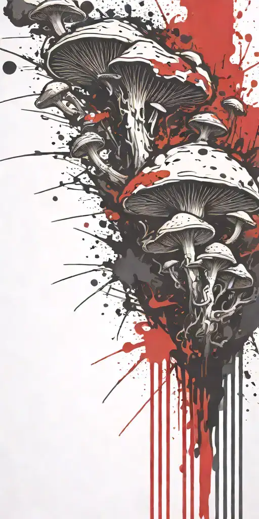 sophisticated mushroom explosive device  tattoo design idea