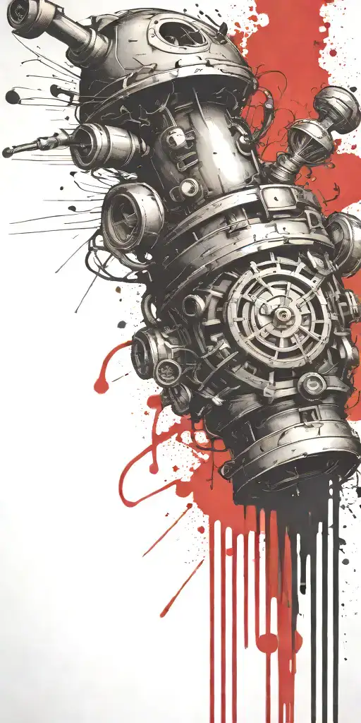 inconspicuous ticking time bomb mushroom grenade  tattoo design idea