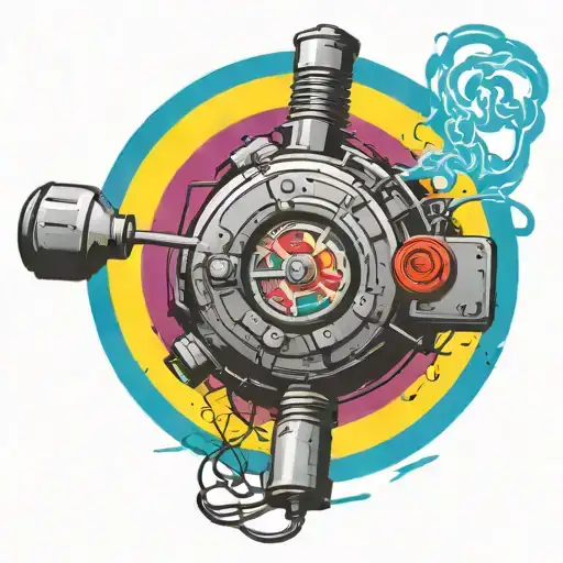 wired explosive bomb plastic explosive with detonator with wires and timer and numbers tattoo design idea