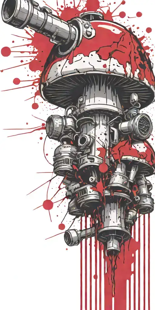 inconspicuously hidden mushroom grenade  tattoo design idea
