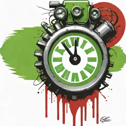 green wired explosive device or bomb and timer running grenade tattoo design idea