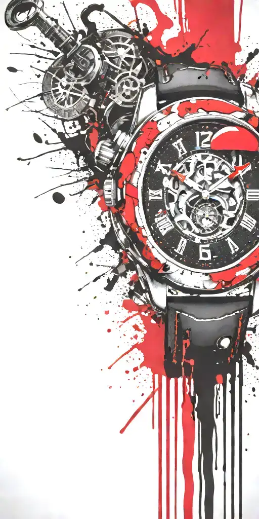 inconspicuous hippy shroom grenade wrist watch tattoo design idea