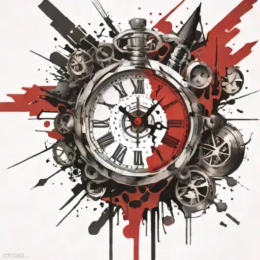 clock operated time bomb  tattoo design idea