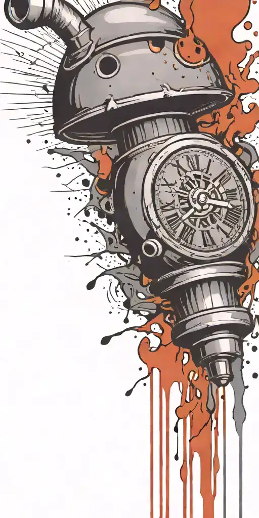 terrost ticking time bomb mushroom grenade  tattoo design idea