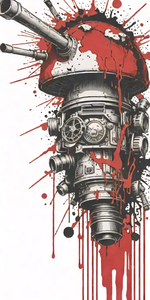 imconscious mushroom grenade exploding tattoo design idea