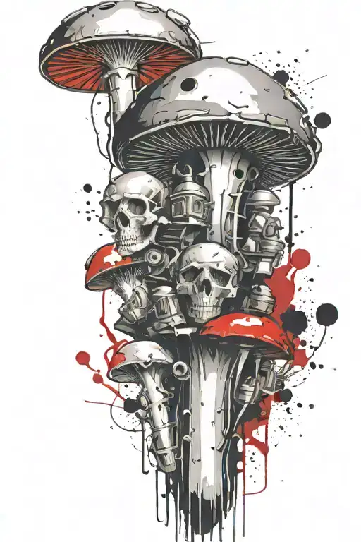 gangster mushroom grenade mixed together tattoo design idea