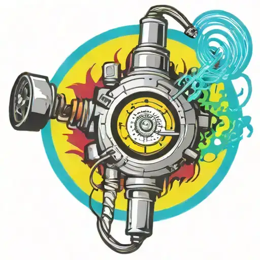 wired explosive bomb plastic explosive with detonator with wires and timer and numbers tattoo design idea