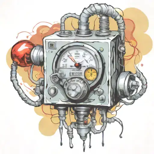  wired explosive bomb with wires and timer melting ice cube tattoo design idea