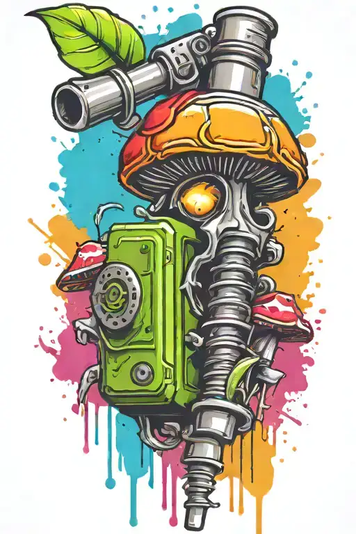 grenade and mushroom combined together  tattoo design idea