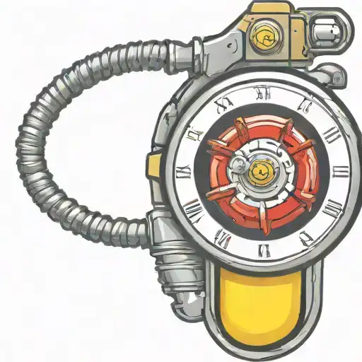 mushroom grenade wired explosive device or bomb and timer running tattoo design idea